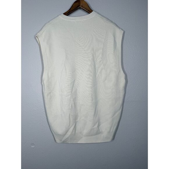 Zara Cream Colored Sweater Vest Womens Sz XL Oversized Long Preppy Academia - Picture 3 of 7